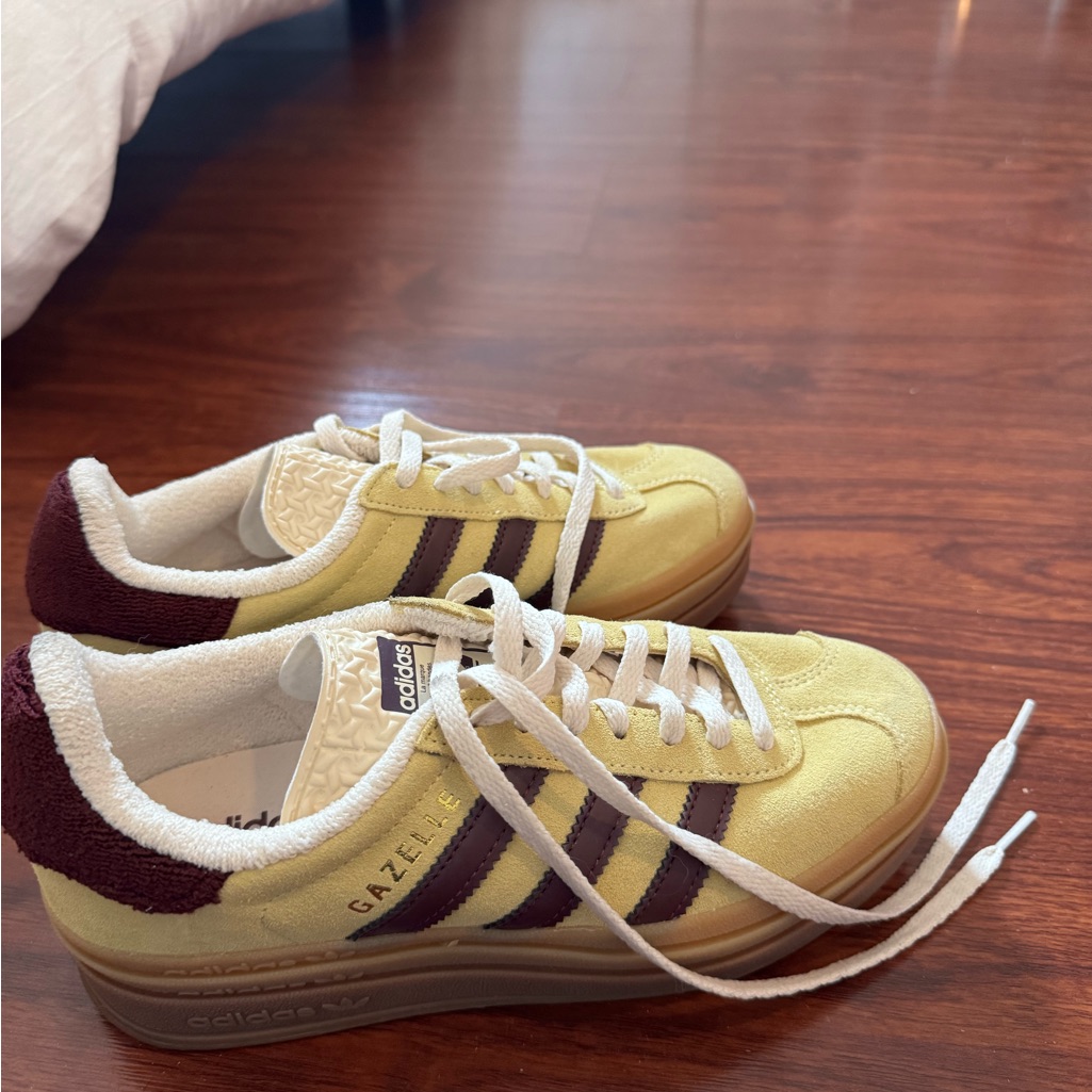 Adidas Gazelle Yellow And Maroon Sneakers